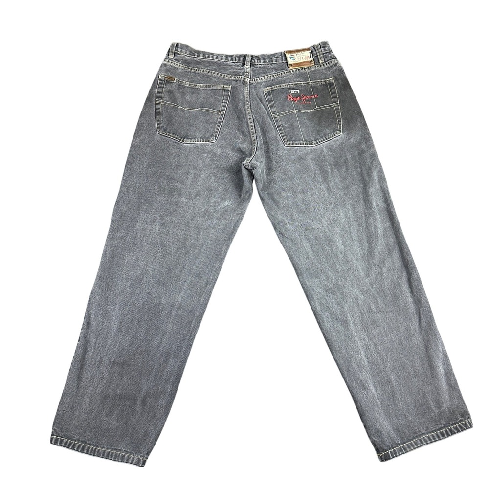 Vintage Pepe Jeans London Black Denim Heavyweight Streetwear Y2K Oversized 38x33 - Picture 6 of 10
